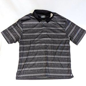 Ben Hogan Black Gray Stripe Short Sleeve Performance Golf Polo Men's Size 2XL